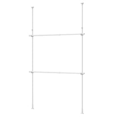 突っ張り伸縮室内2段ハンガー マットホワイト 幅99~162cm 高さ200~275cm TNP-30WH