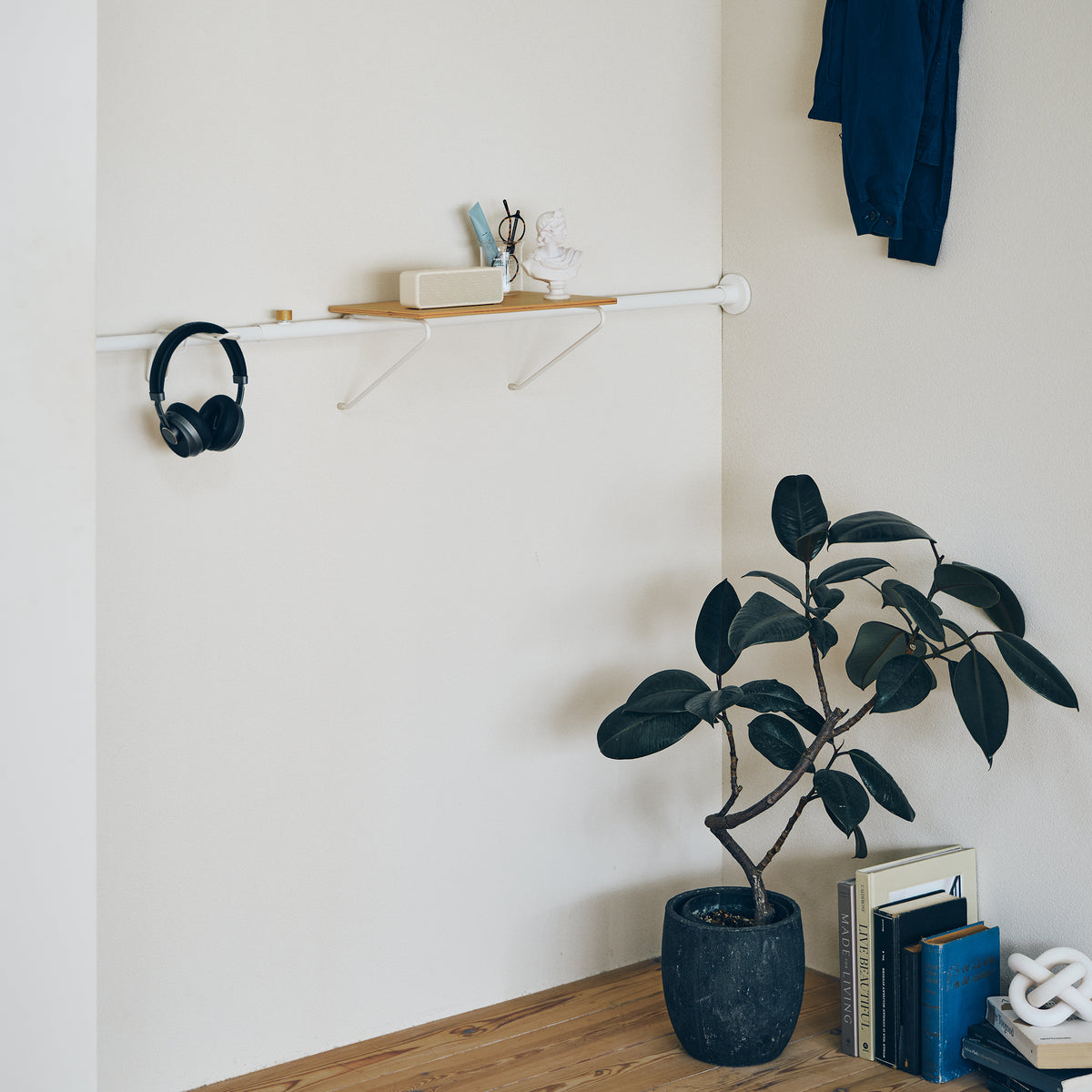 DRAW A LINE Rod B+Shelf A+Hanger A SET White SET-D-RodB-ShelfA-WH