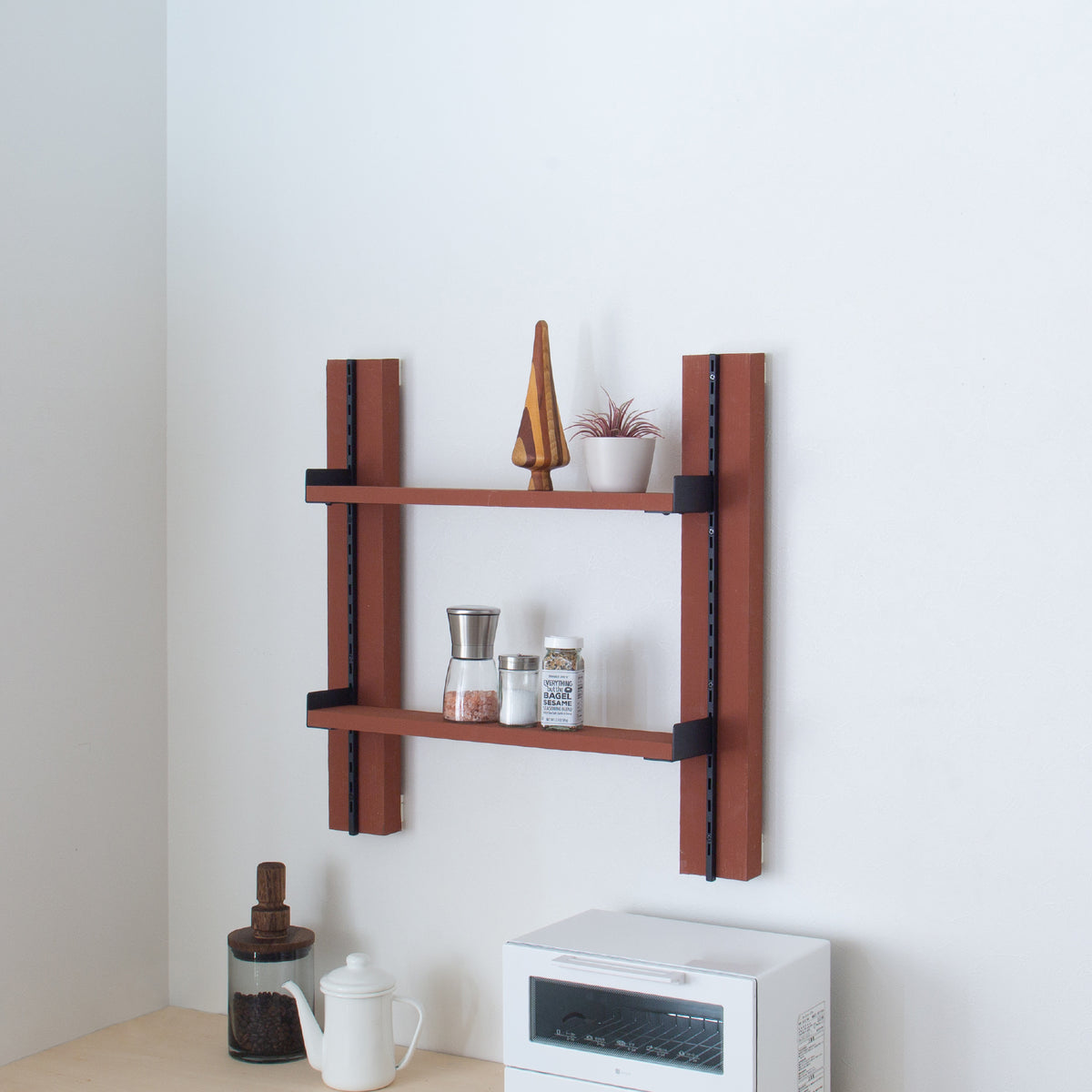 サイズが選べる壁面キッチンラックセット 高さ60cm 棚板幅50~70cm I-KR6070