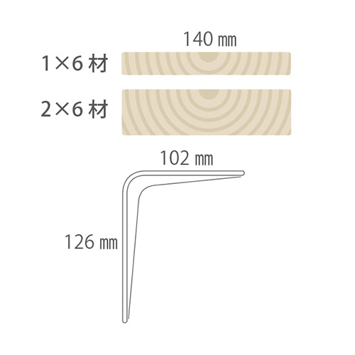 TANNER アイアン棚受け M 奥行10.2cm
