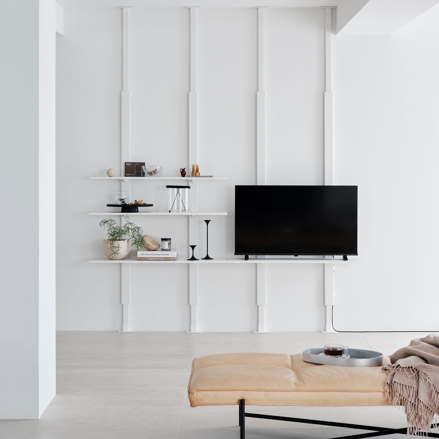 TVboard Shelf Set テレビボードシェルフセット 取付寸法190-260cm SET-AS-TS-WH