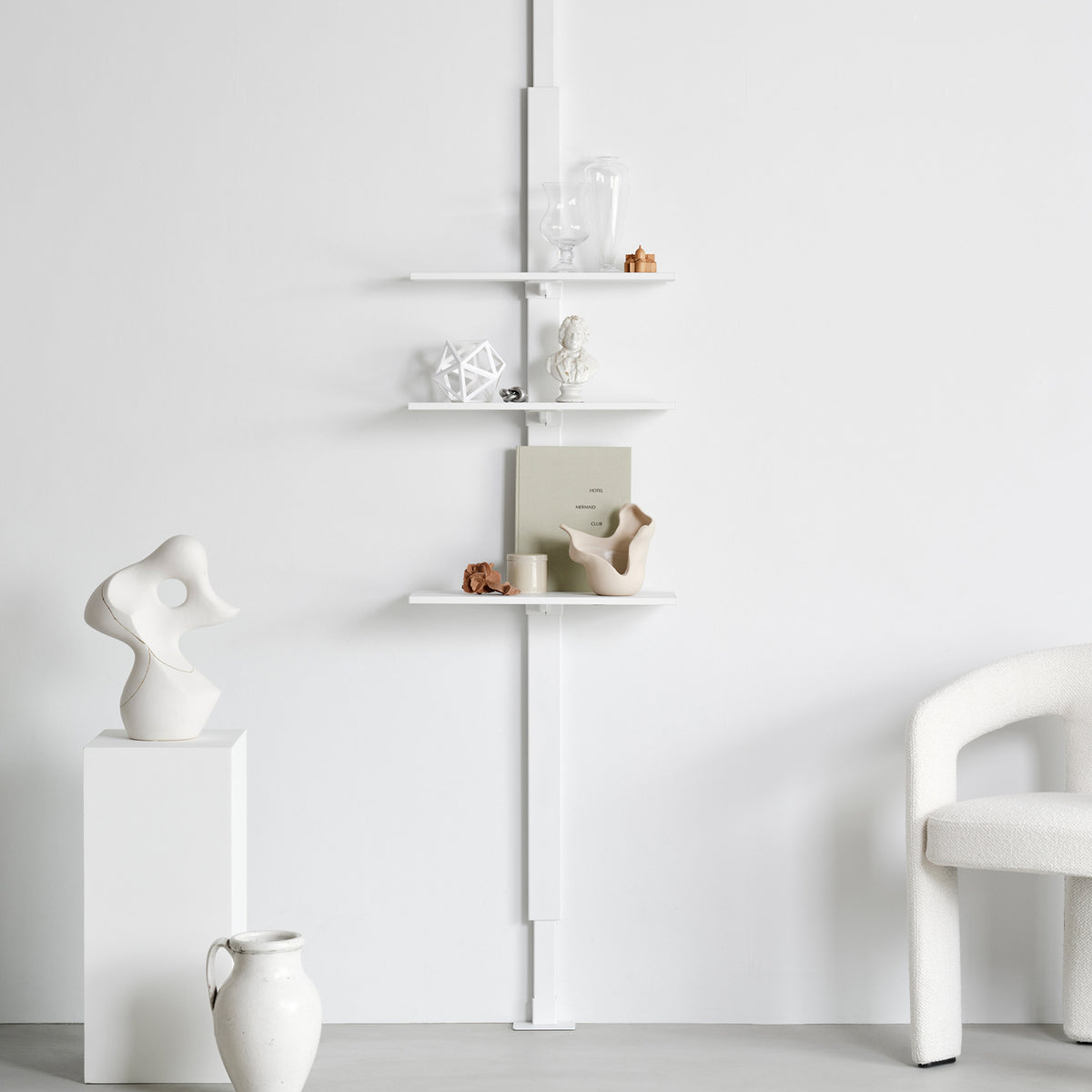 Pillar White ピラー ホワイト 取付寸法190-260cm 耐荷重30kg AS-P-WH