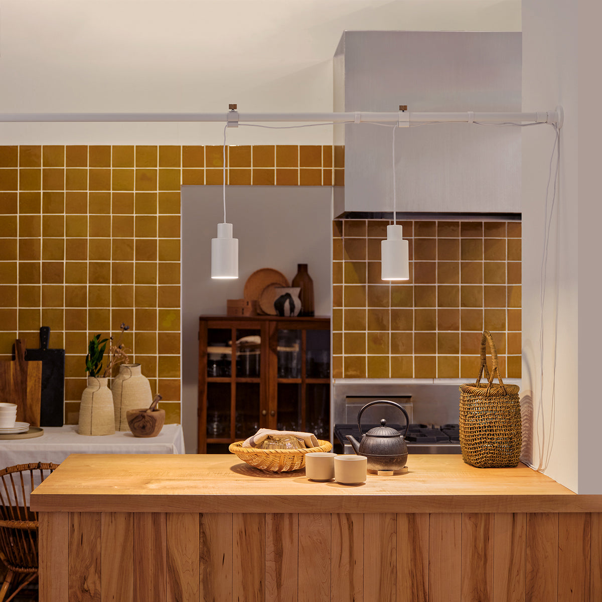 Cylinder Pendant Light Set 横取付 WH SET-D-CPL-WH