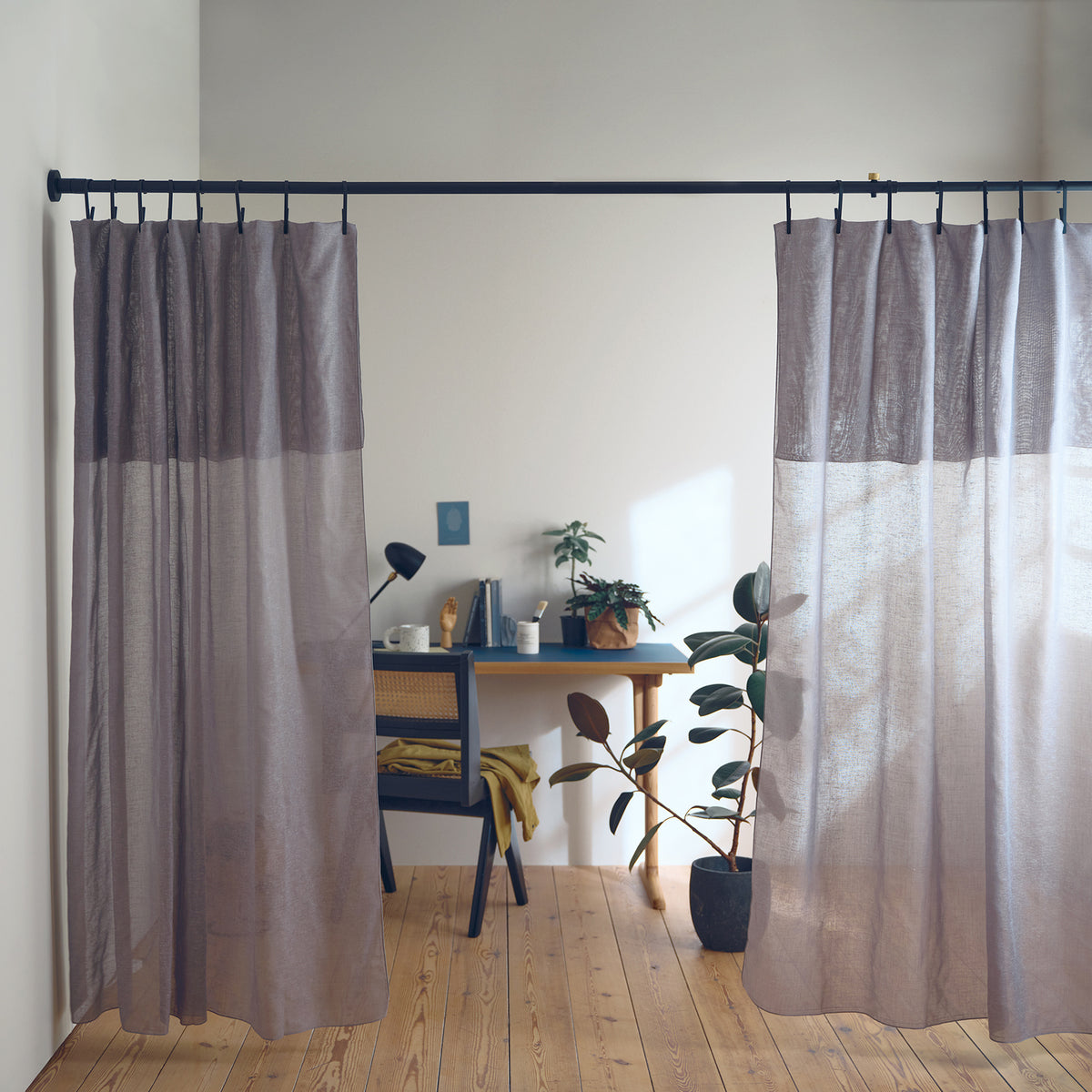 カーテン間仕切りセット SET-D-CM-BK