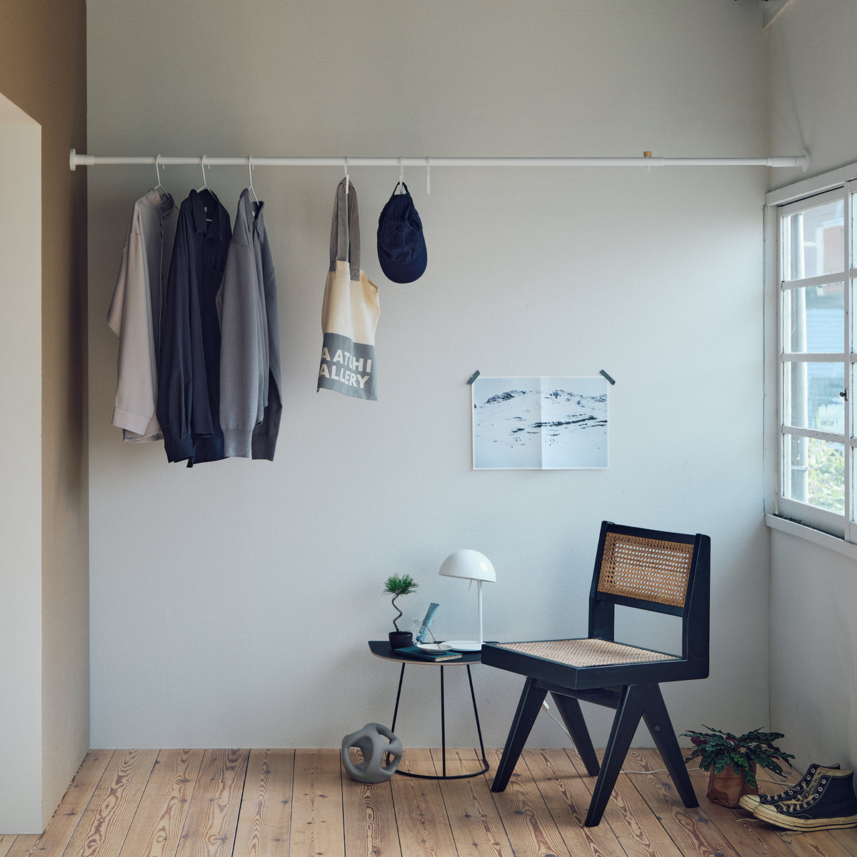 ハンガーラックセット White SET-D-HR-WH