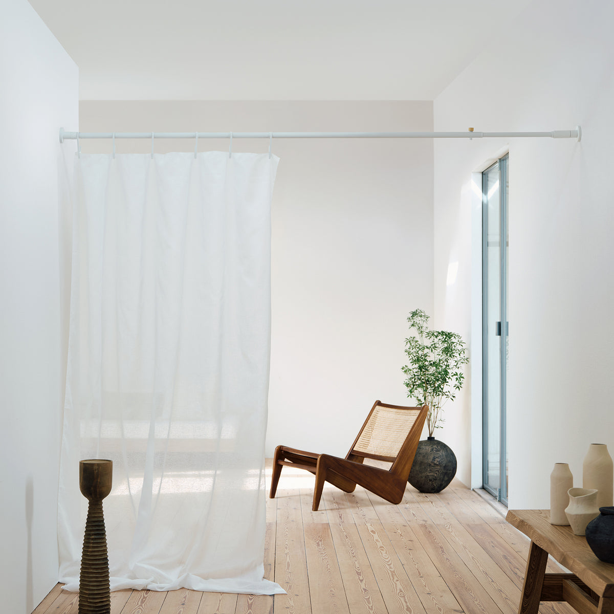 カーテン間仕切りセット SET-D-CM-WH