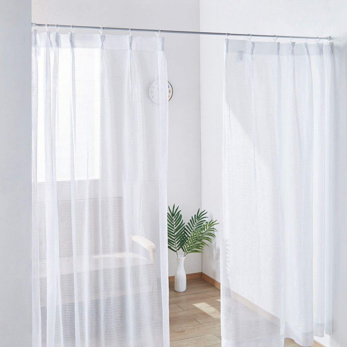 突っ張り棒 ホワイト 耐荷重5〜1kg 幅110〜190cm NSW-5