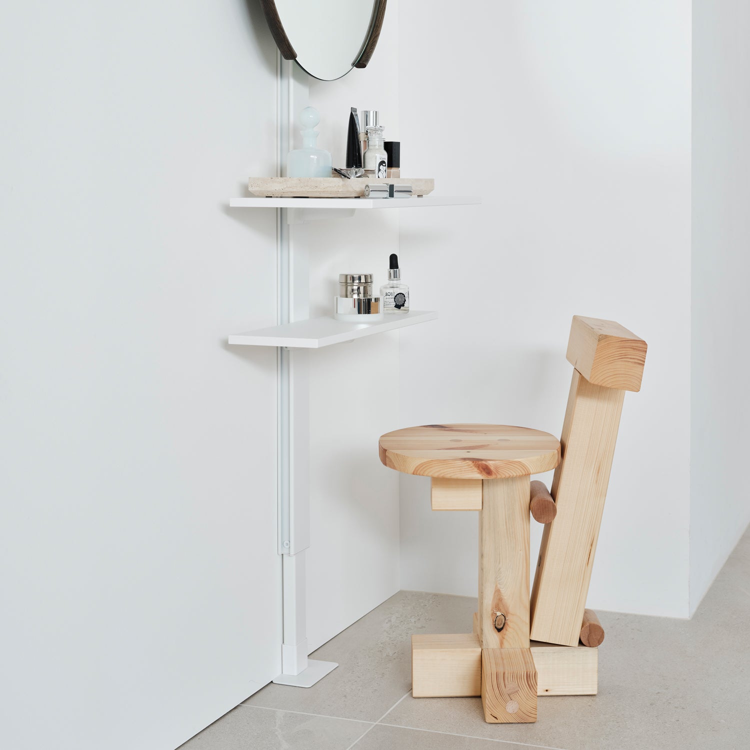 Dresser Shelf Set ドレッサーシェルフセット 取付寸法190-260cm SET-AS-DRSS-WH