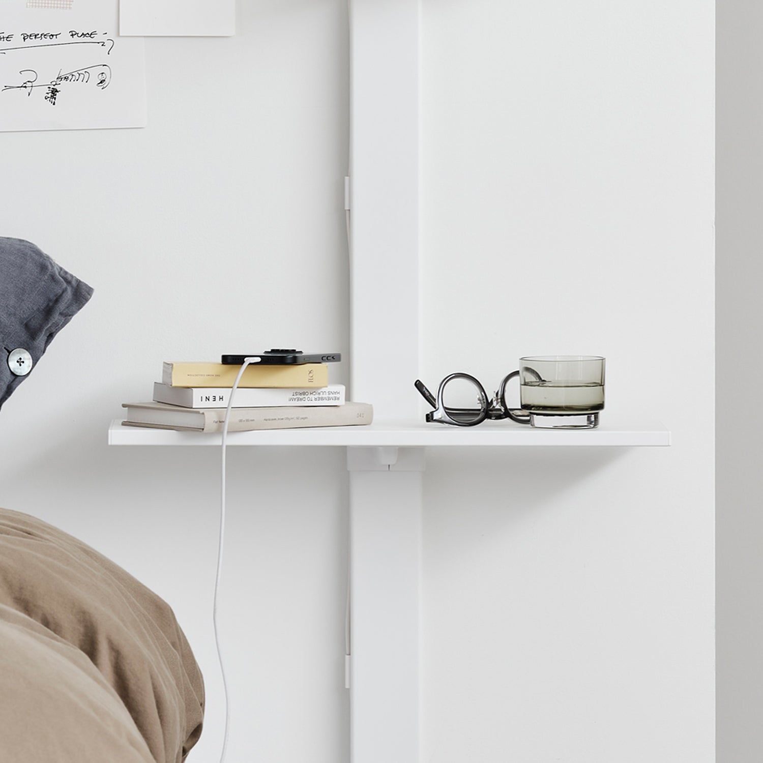 Sidetable Shelf Set サイドテーブルシェルフセット 取付寸法190-260cm SET-AS-STS-WH