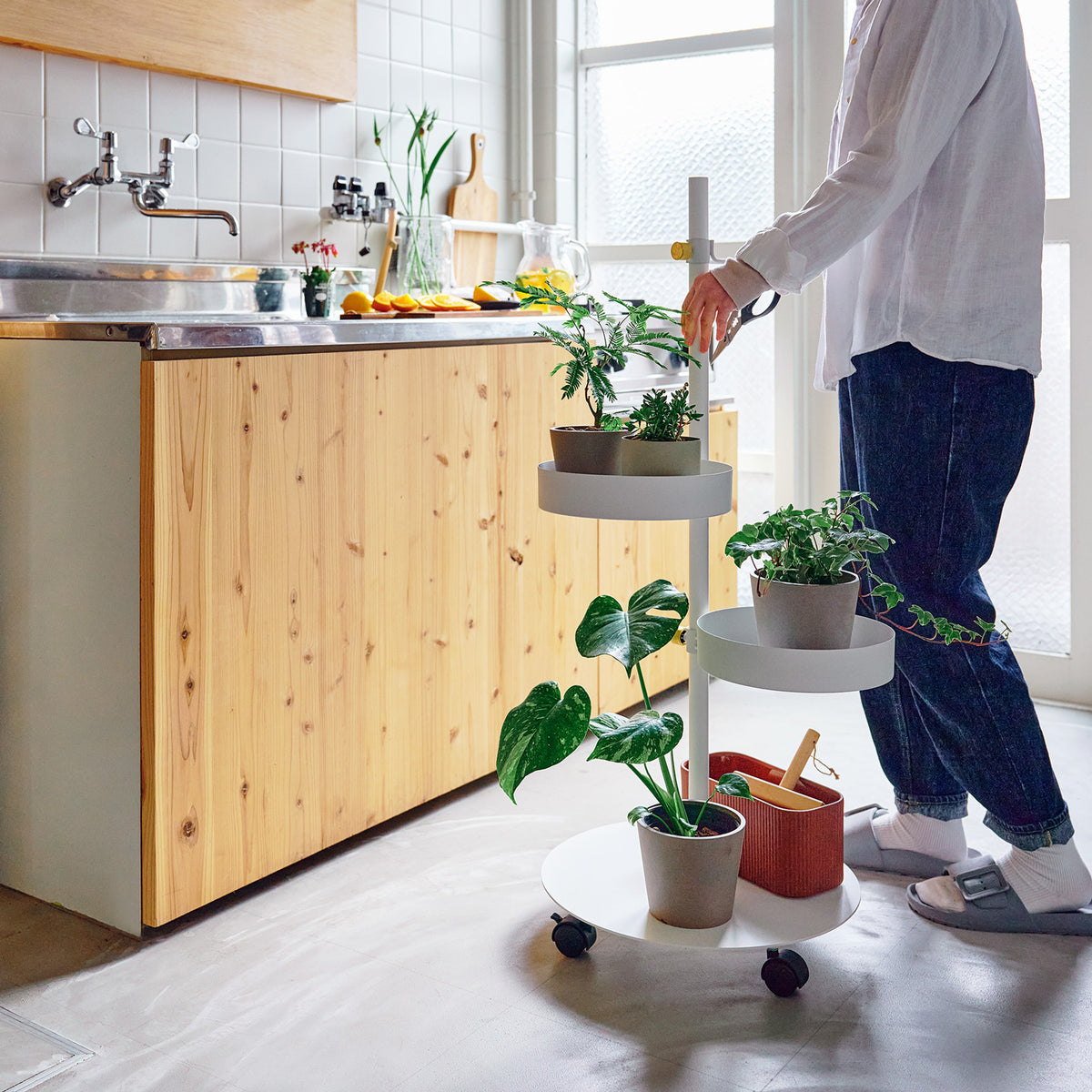 うごくプランターラック ロングフック HookB SET White SET-D-MR3-WH