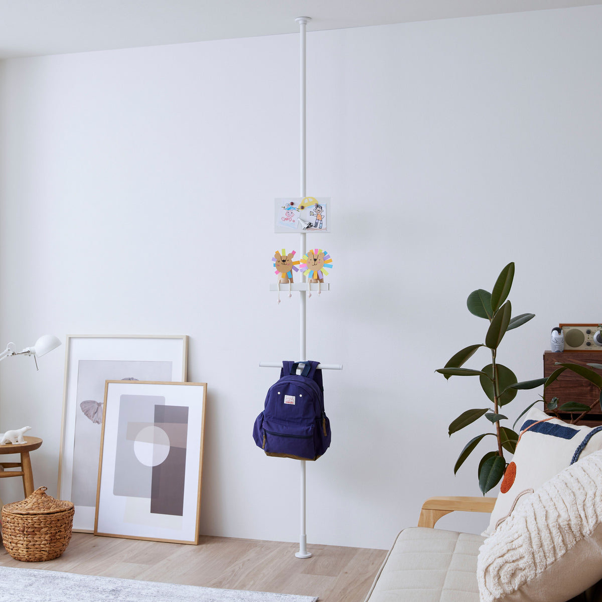 tatecco お部屋シリーズ 子どもの作品を飾るセット 高さ190~300cm SET-H-KSK-WH