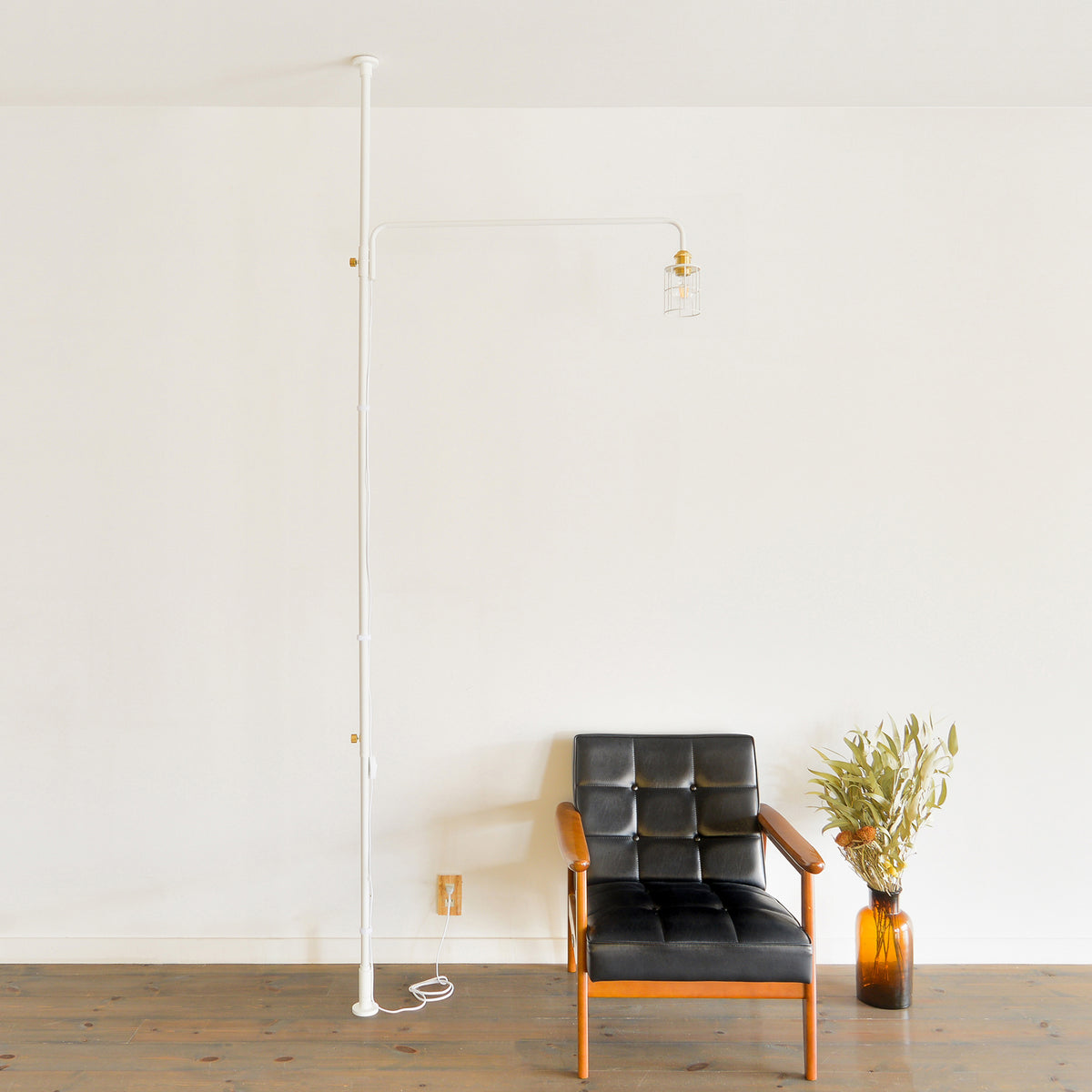 WireArmL Floorlight Set / ワイヤーアームL フロアライト セット WH SET-RodC-LampLW-WH