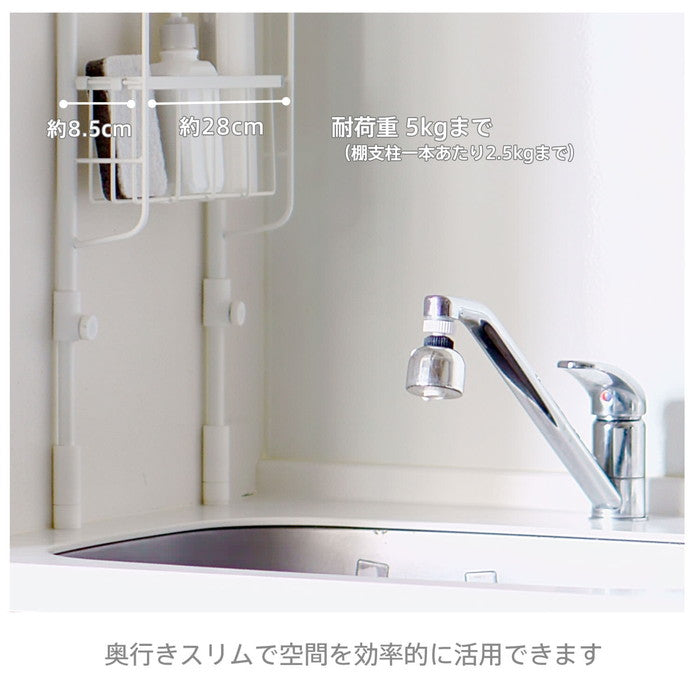 【アウトレット商品】SPLUCE スリムポールラックS メッシュset ホワイト SPL-3