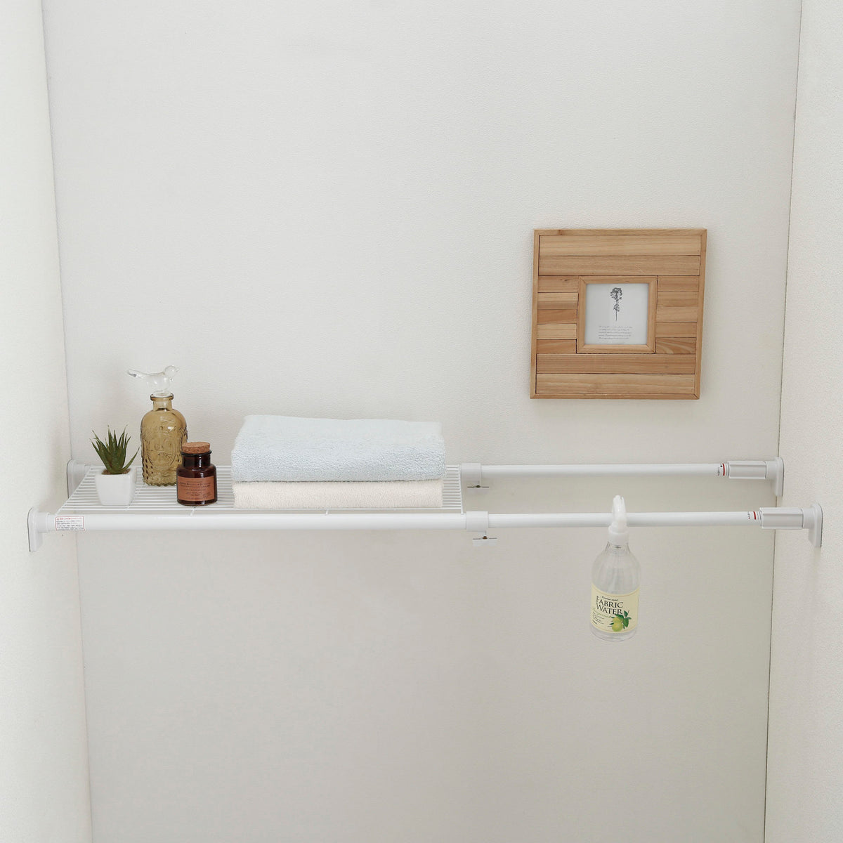 突っ張り棚 強力 ホワイト 耐荷重50〜30kg 幅73〜112cm TAI-2