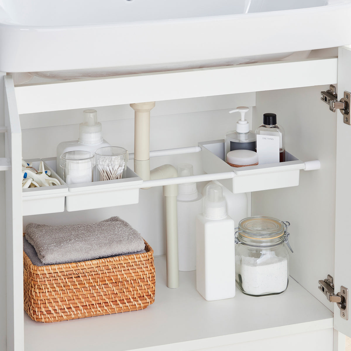 突っ張り棒用ボックス マットホワイト TBR-15WH