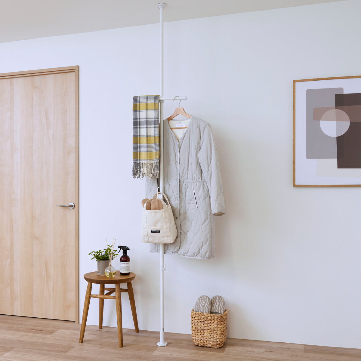 tatecco お部屋シリーズ あったか小物すっきり収納セット 高さ190~300cm SET-H-AKS-WH