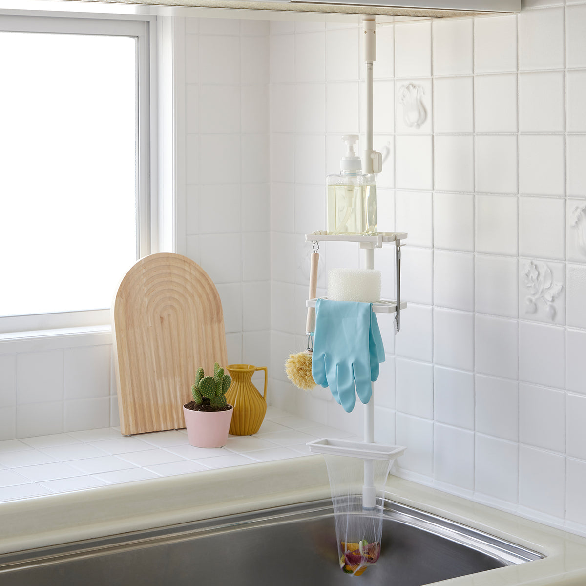 tatecco シンク周りすっきり収納セット 高さ70~110cm SET-H-TSS-WH