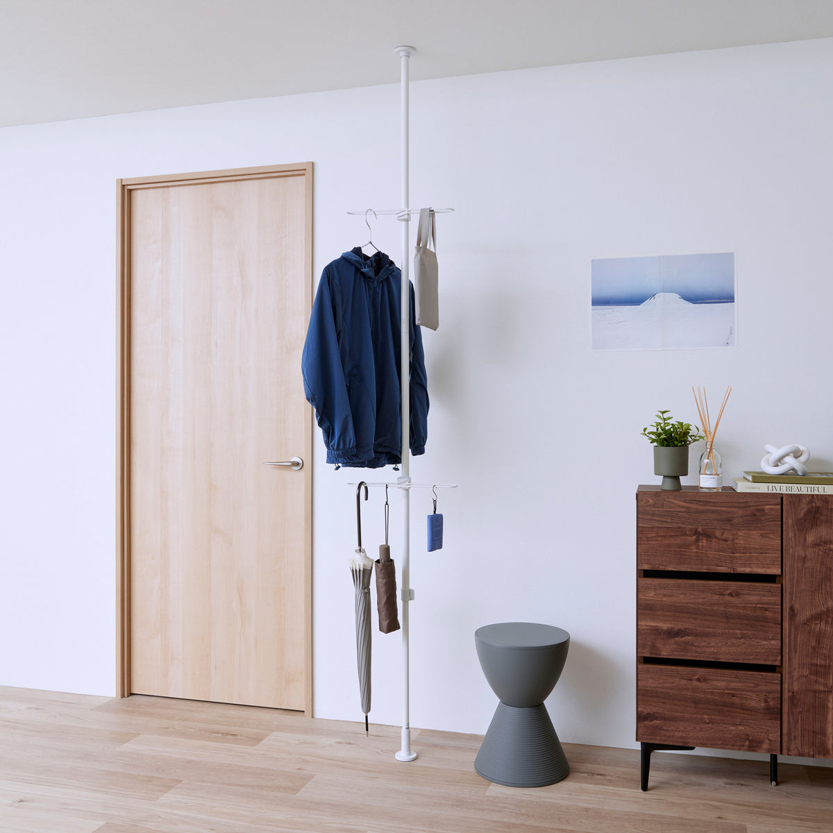 tatecco お部屋シリーズ 梅雨の玄関セット 高さ190~300cm SET-H-TSG-WH