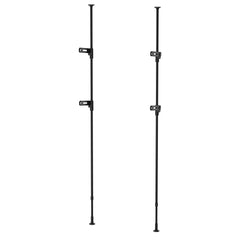 突っ張り室内物干し竿受け 2段 耐荷重20kg 高さ190〜300cm/マットブラック TMH-82BK