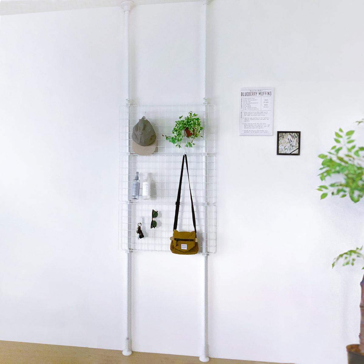 突っ張りネット間仕切り ホワイト 幅70cm 高さ200〜275cm TNP-2