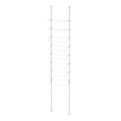 突っ張りシューズラック マットホワイト 16足用 幅57cm 高さ190〜300cm TSR-57WH