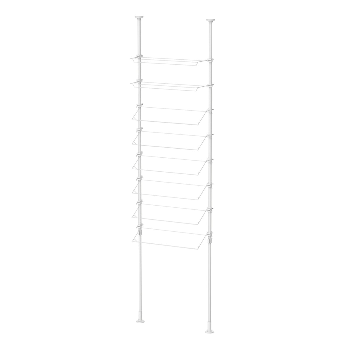 突っ張りシューズラック マットホワイト 24足用 幅72cm 高さ190〜300cm TSR-72WH
