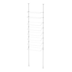 突っ張りシューズラック マットホワイト 24足用 幅72cm 高さ190〜300cm TSR-72WH