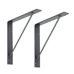 WOODONE サンカクブラケット 棚板奥行25/30cm用 2個入/ブラック MKBTS-2D-K