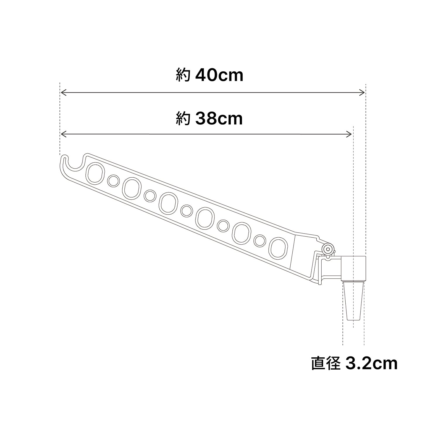 シャワーフック用物干しハンガー ホワイト 耐荷重2kg YMH-1