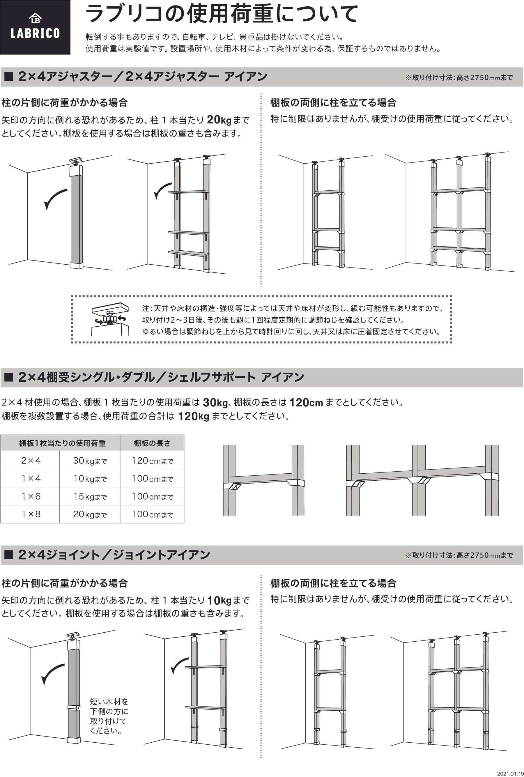 ラブリコ 柱セット 2×4材 JXO-11