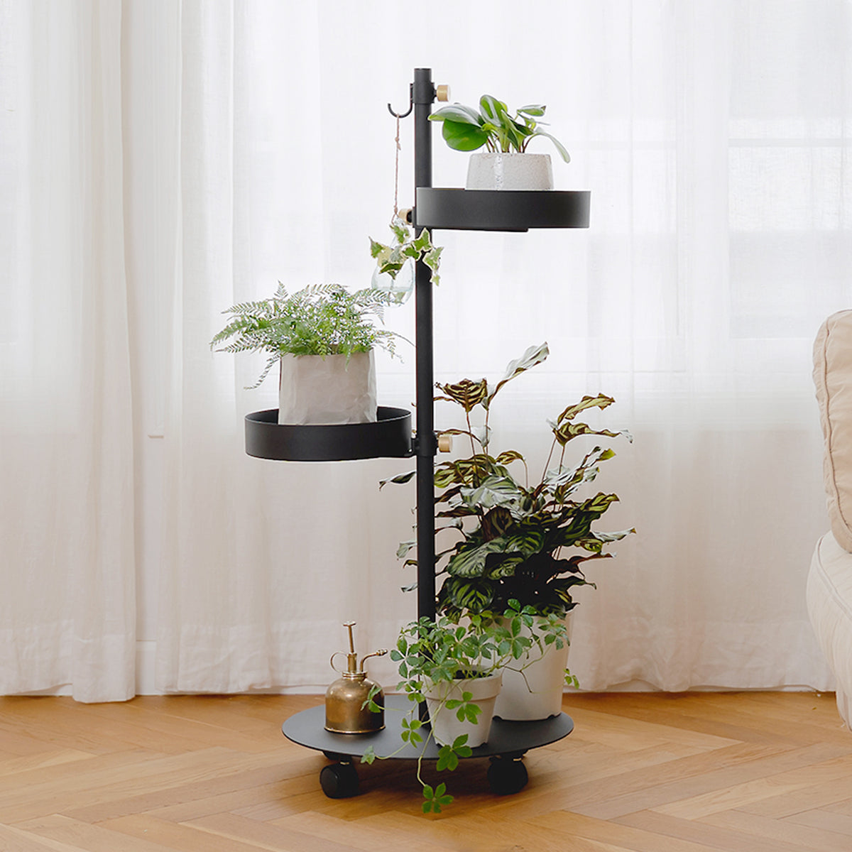 うごくプランターラック Jフック HookA SET Black SET-D-MR1-BK