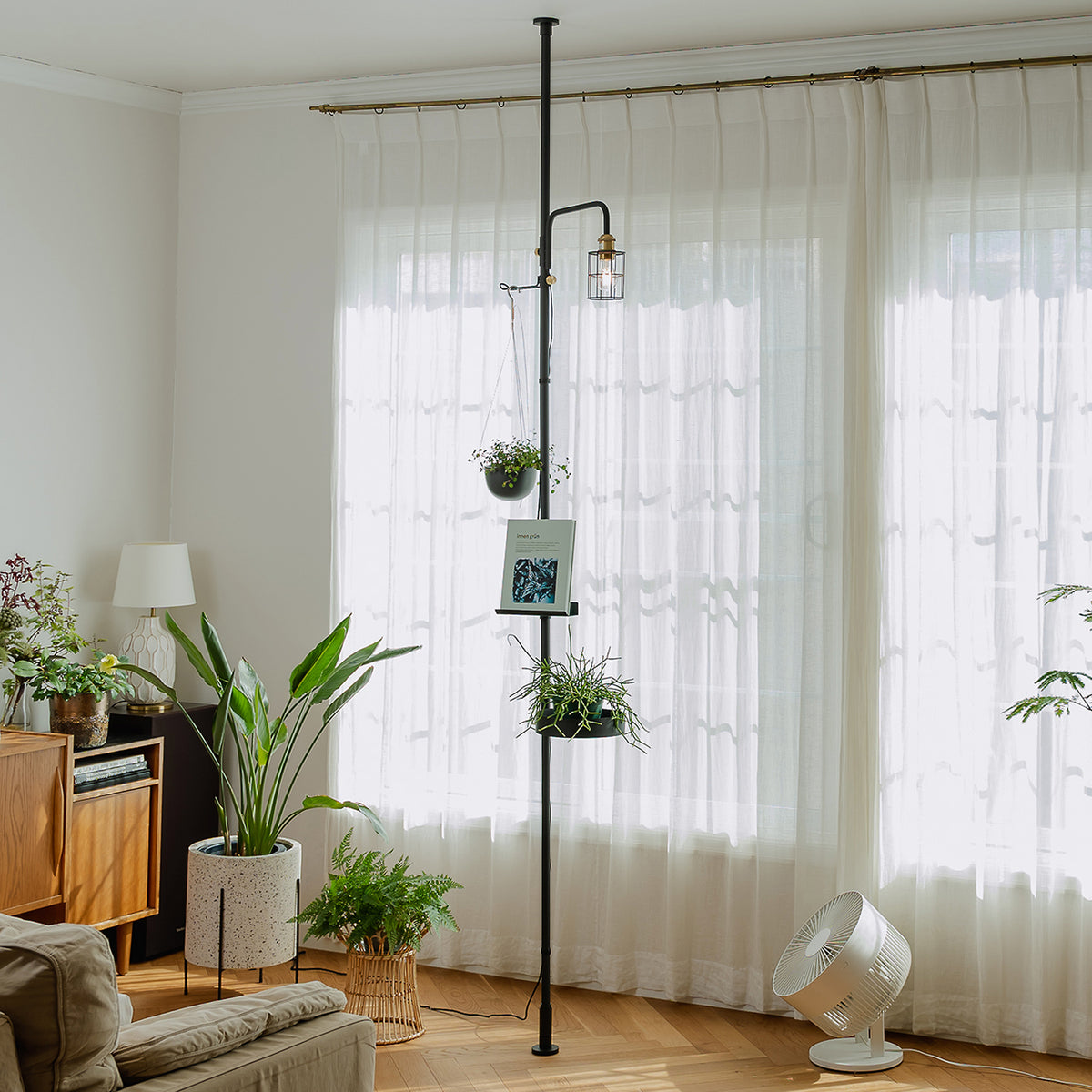 てらすプランターラックSet 取付寸法200~275cm SET-D-GRNL-BK