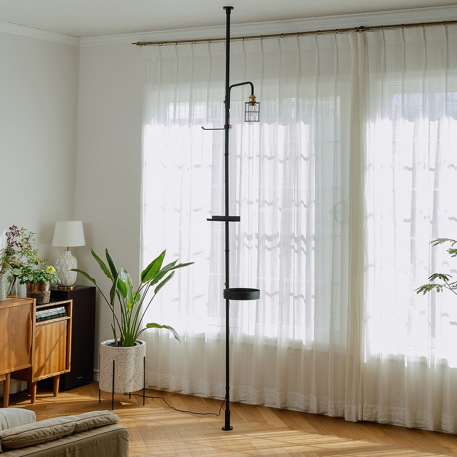 てらすプランターラックSet 取付寸法200~275cm SET-D-GRNL-BK