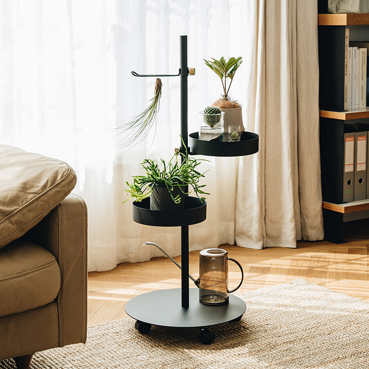 うごくプランターラック ロングフック HookB SET Black SET-D-MR3-BK