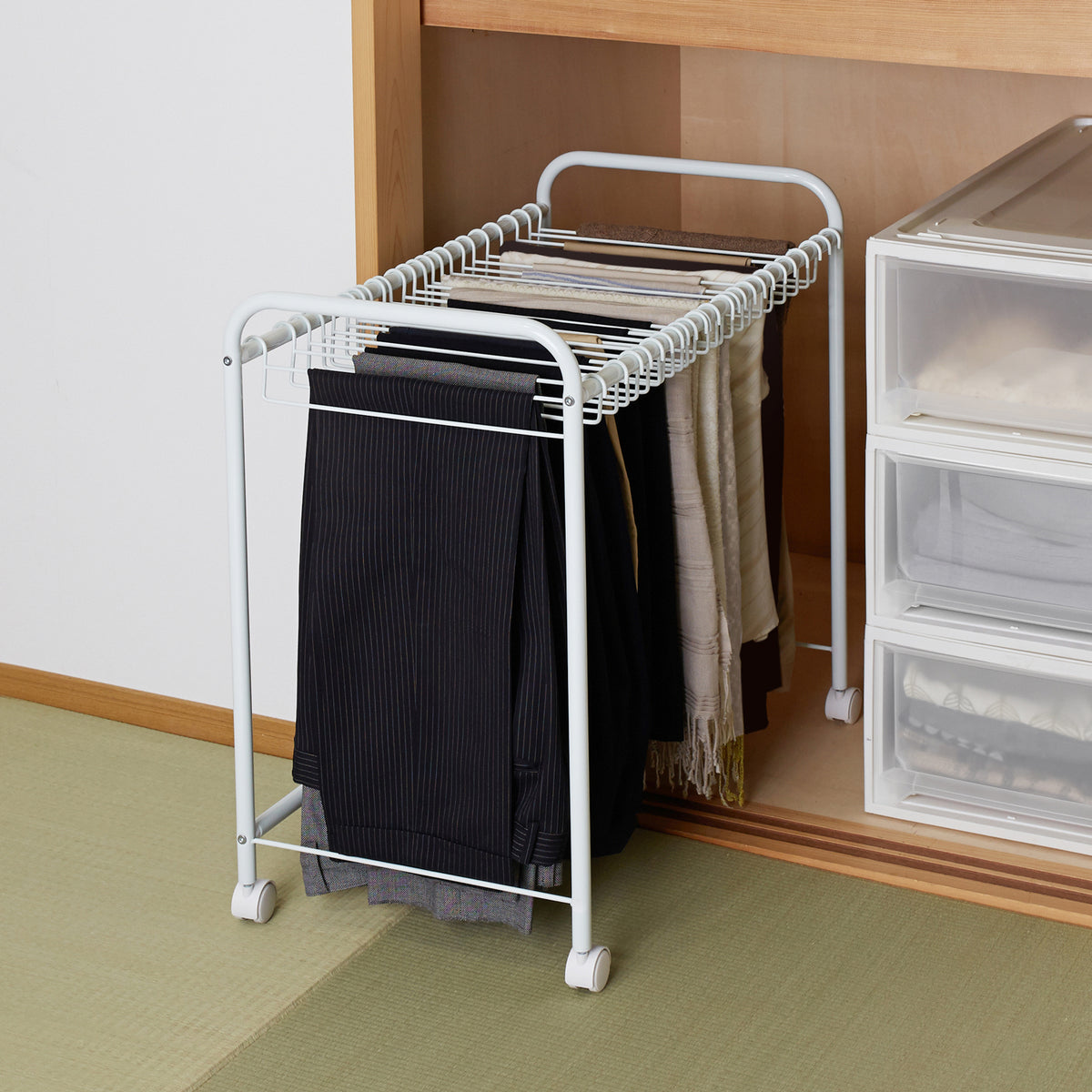 押入れスラックスハンガー ホワイト BHS-2