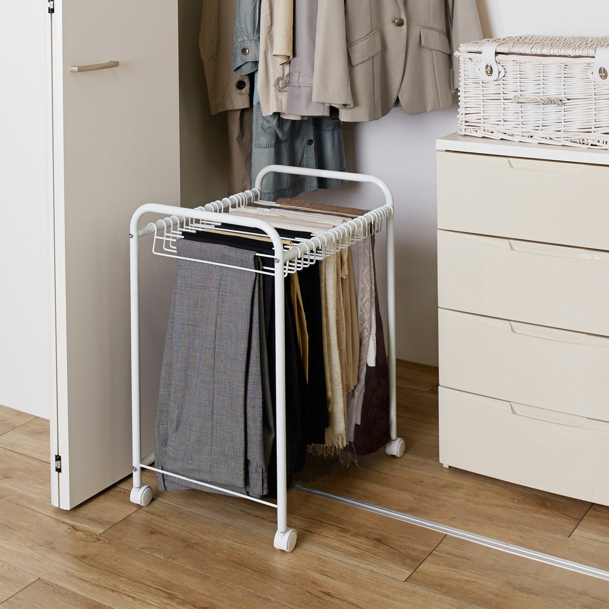 クローゼットスラックスハンガー ホワイト BHS-3