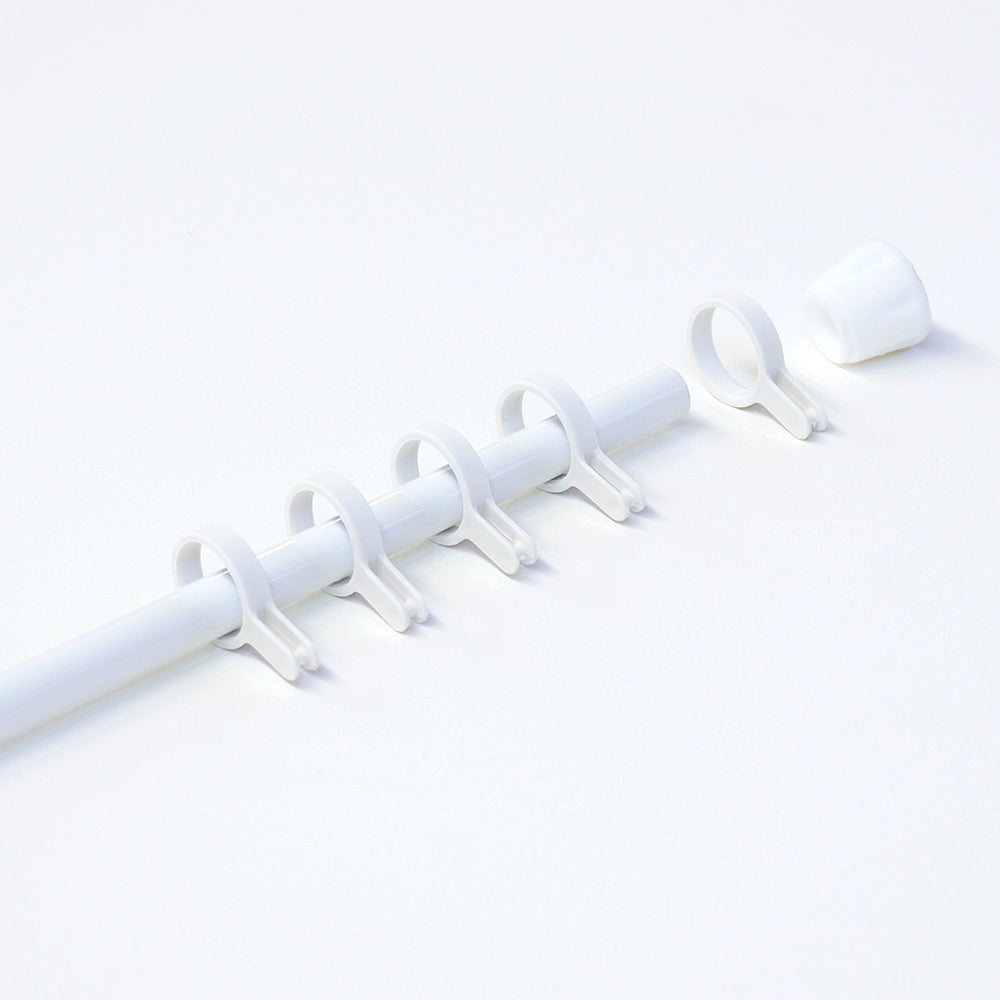突っ張り棒用カーテンリング 中 内径3.3cm マットホワイト CRW-33