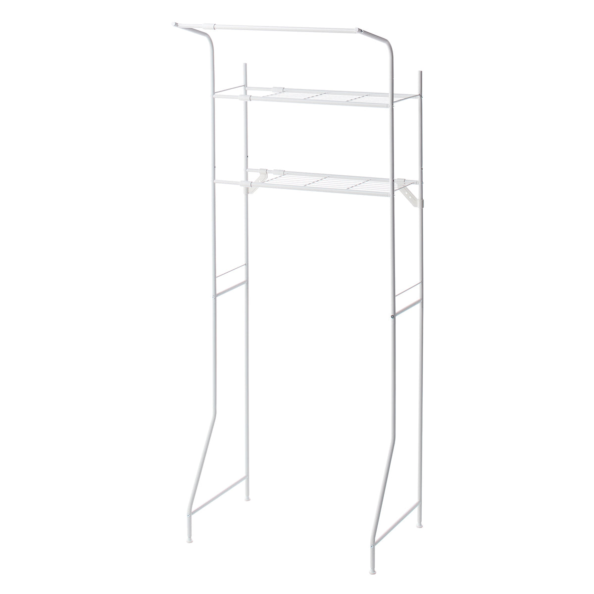 伸縮ランドリーラック ハンガーバー付き マットホワイト 幅61~82cm HSR-2WH