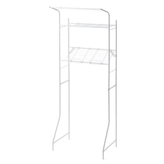 伸縮ランドリーラック バスケット台付き マットホワイト 幅61~82cm HSR-3WH