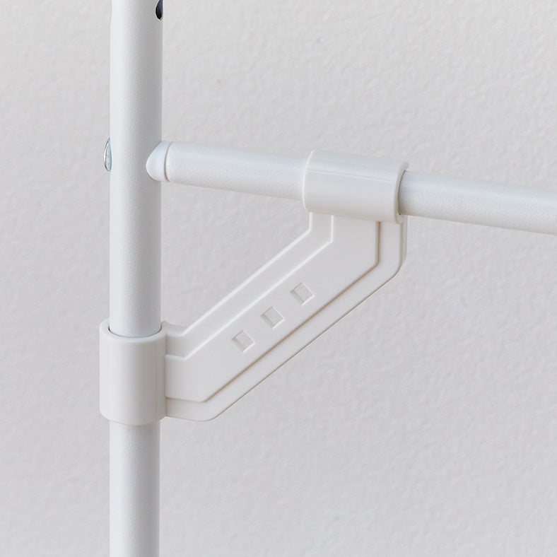 伸縮ランドリーラック バスケット台付き マットホワイト 幅61~82cm HSR-3WH