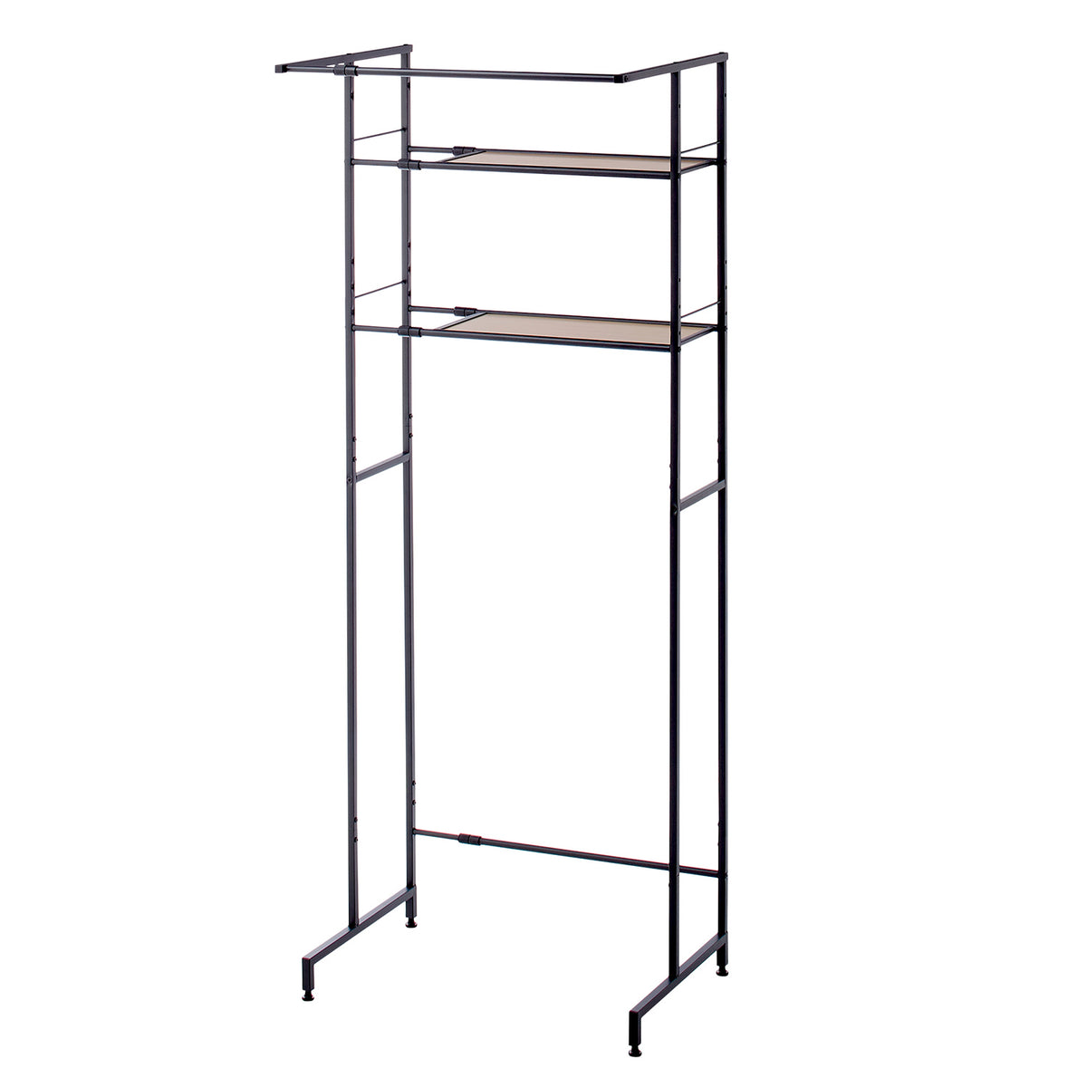 伸縮ランドリーラック ハンガーバー付き 幅64~82cm