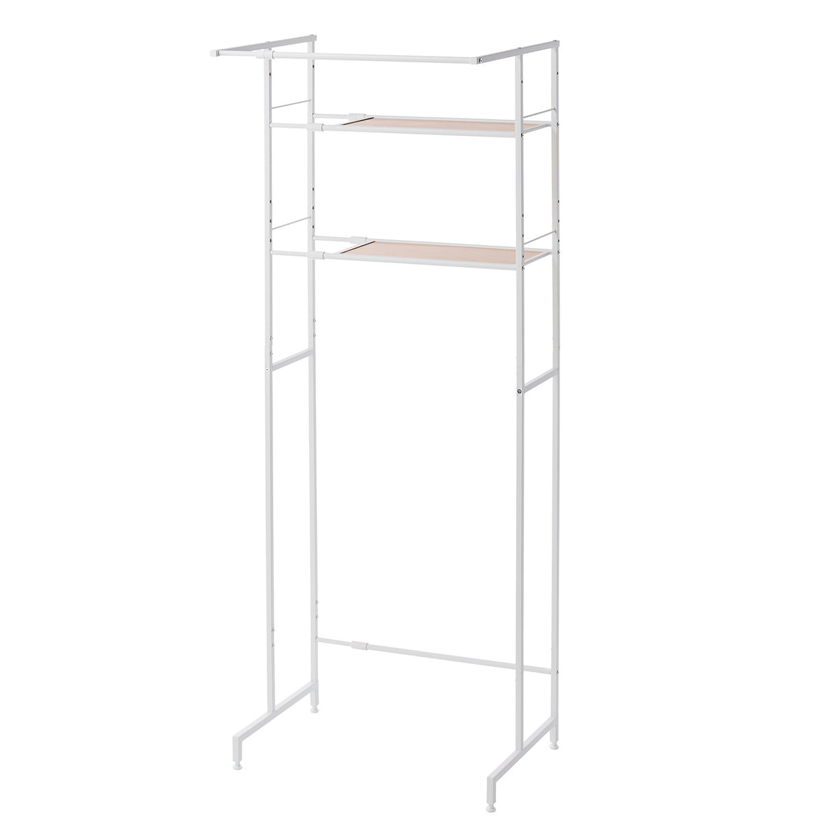 伸縮ランドリーラック ハンガーバー付き 幅64~82cm