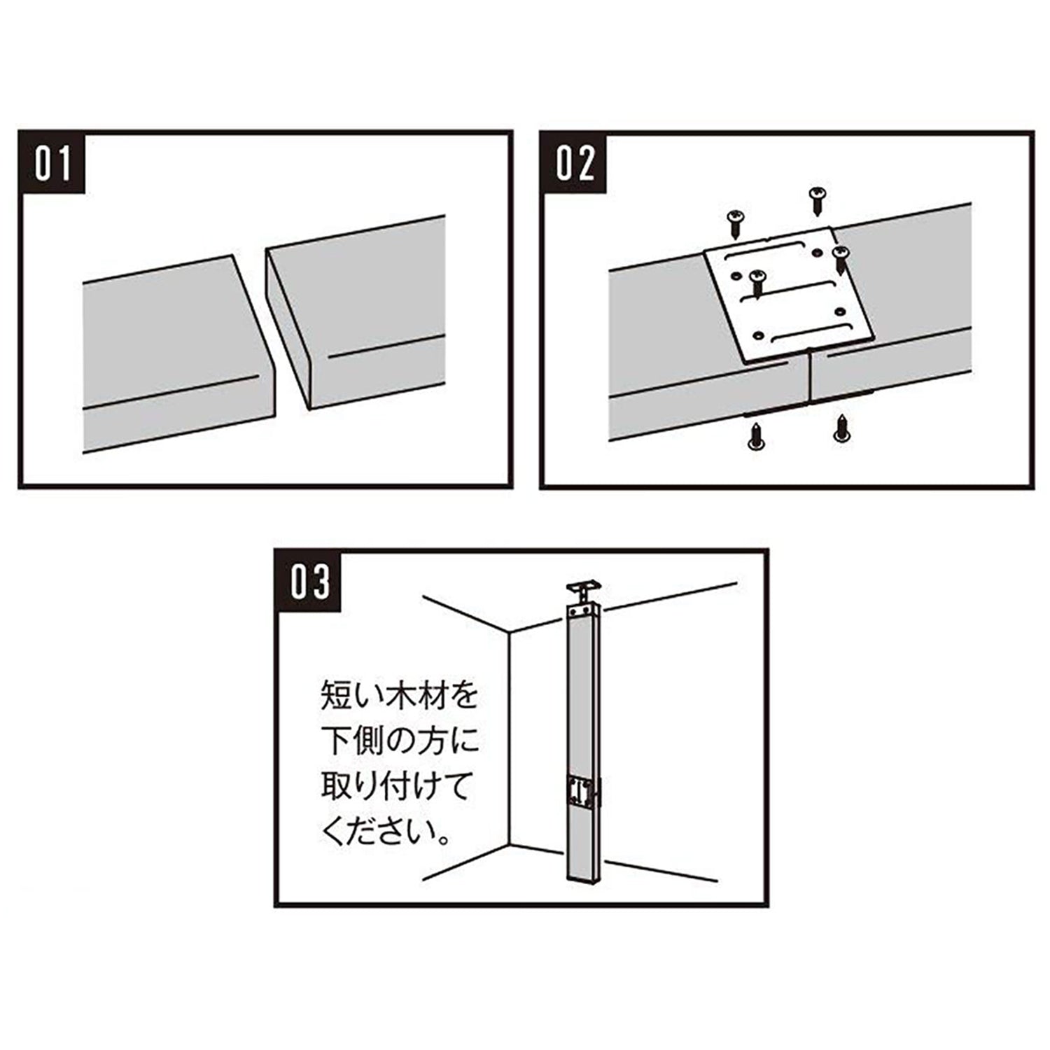 ラブリコ アイアン ジョイントセット (2×4材:全長100cm分) JIXO-4-11