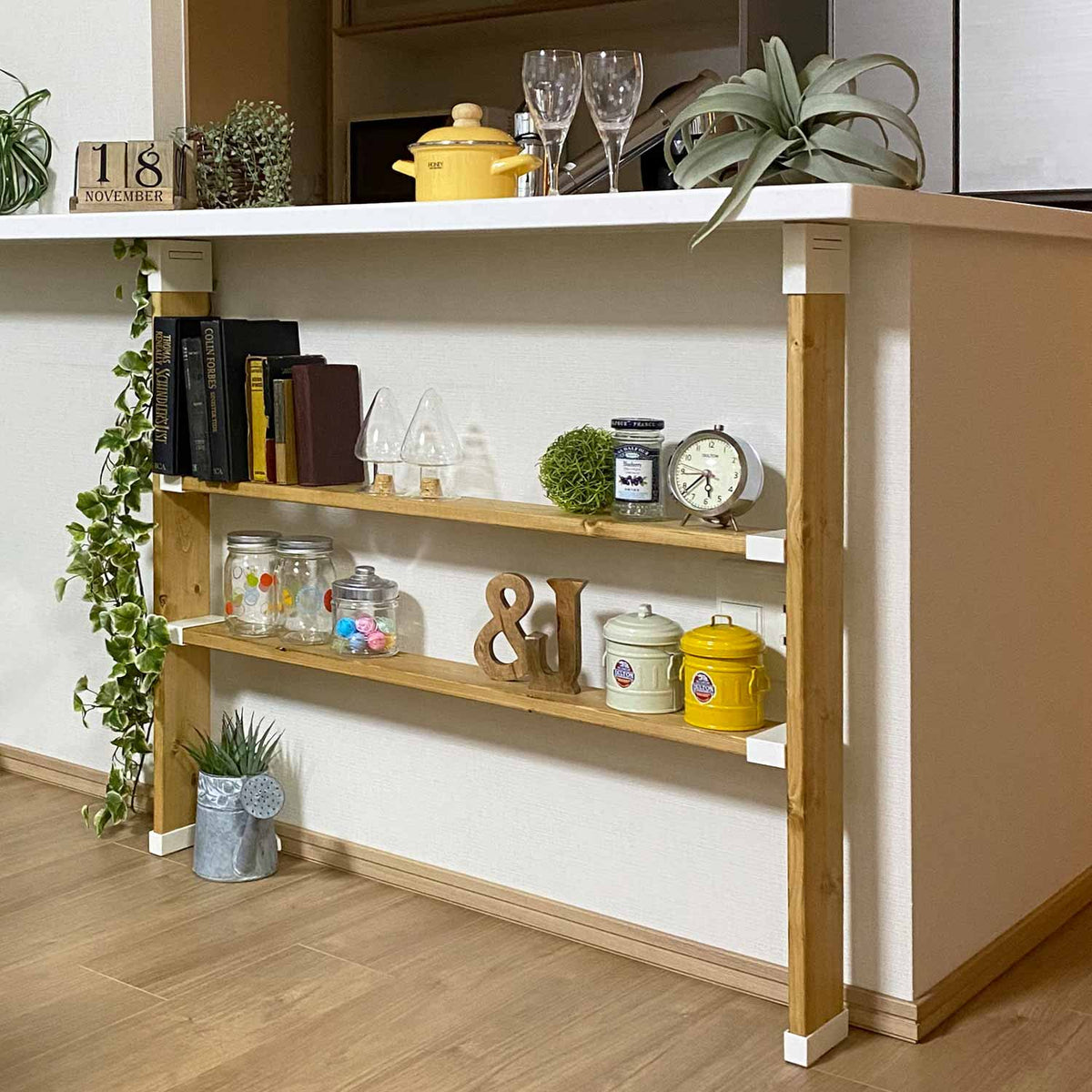 ラブリコ カウンター下収納 棚セット 1×4材 全体幅約92cm JXO-14-m