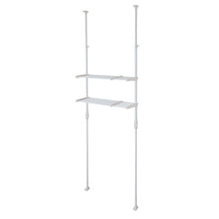 突っ張り伸縮ランドリーラック ホワイト 幅60〜93cm 高さ199〜265cm L-6