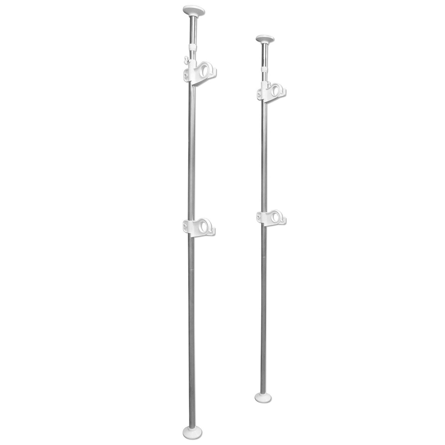 突っ張りベランダ物干し竿受け 2段 ステンレス 耐荷重22kg 高さ210〜280cm MC-80
