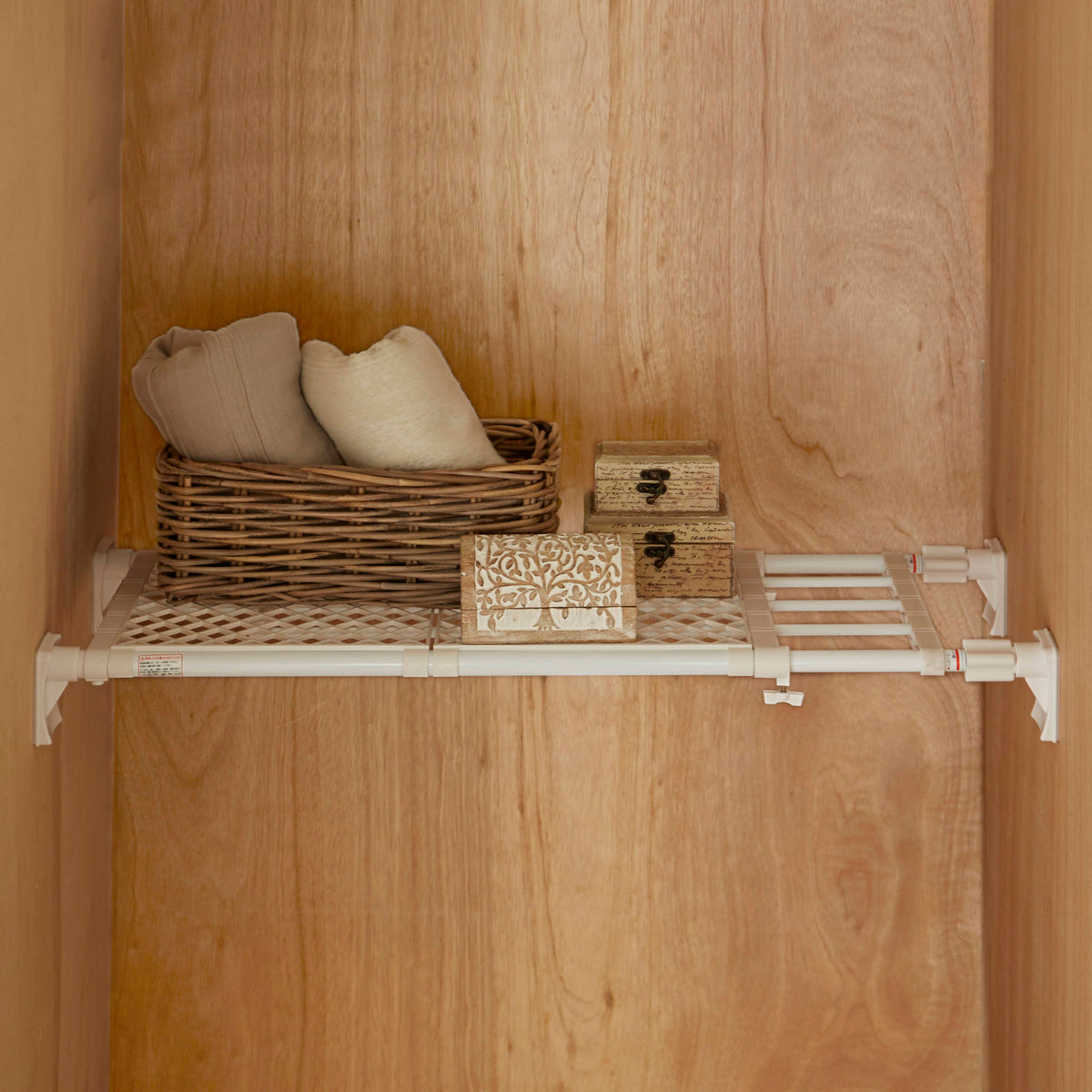 突っ張り棚 超強力 ワイド メッシュ ホワイト 耐荷重60〜40kg 幅75〜120cm RB-11