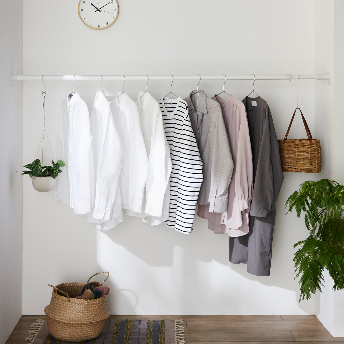 突っ張り棒 強力 マットホワイト 耐荷重30〜8kg 幅170〜280cm RTJ-LL