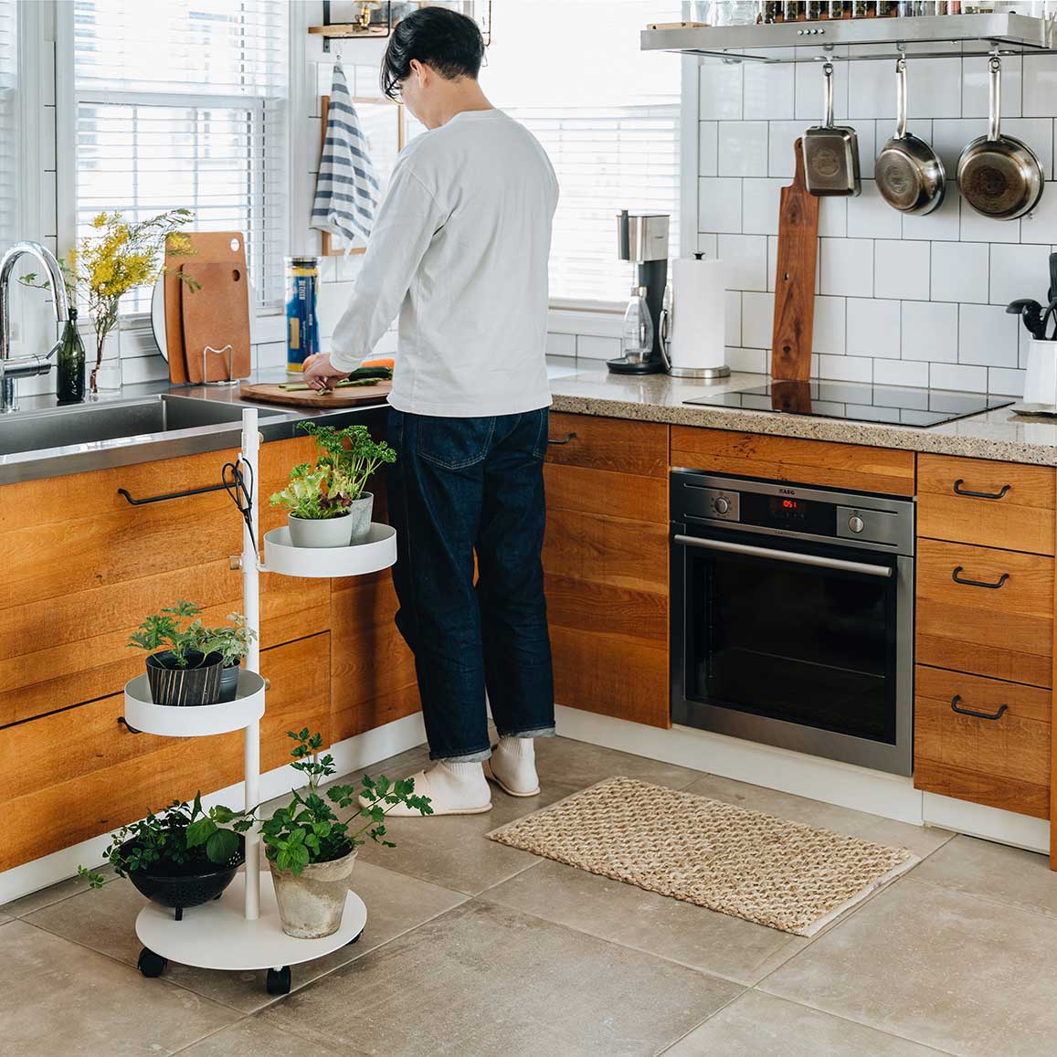 うごくプランターラック Jフック HookA SET White SET-D-MR1-WH