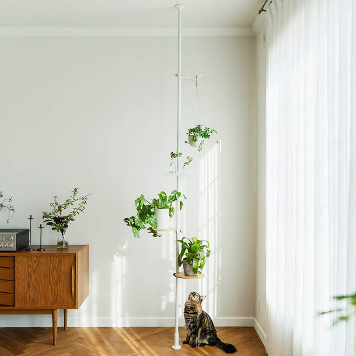 つるすプランターラックSet 取付寸法200~275cm SET-D-GRN-WH